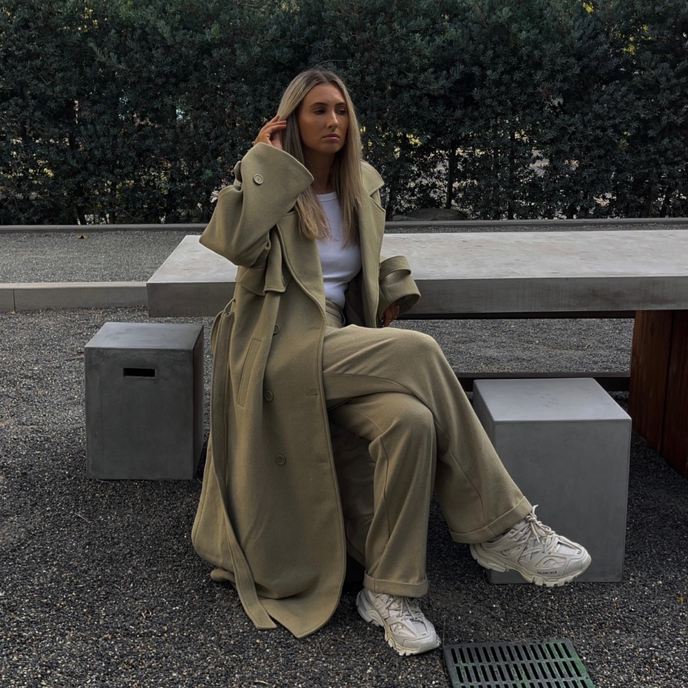 Beige Textured Trousers